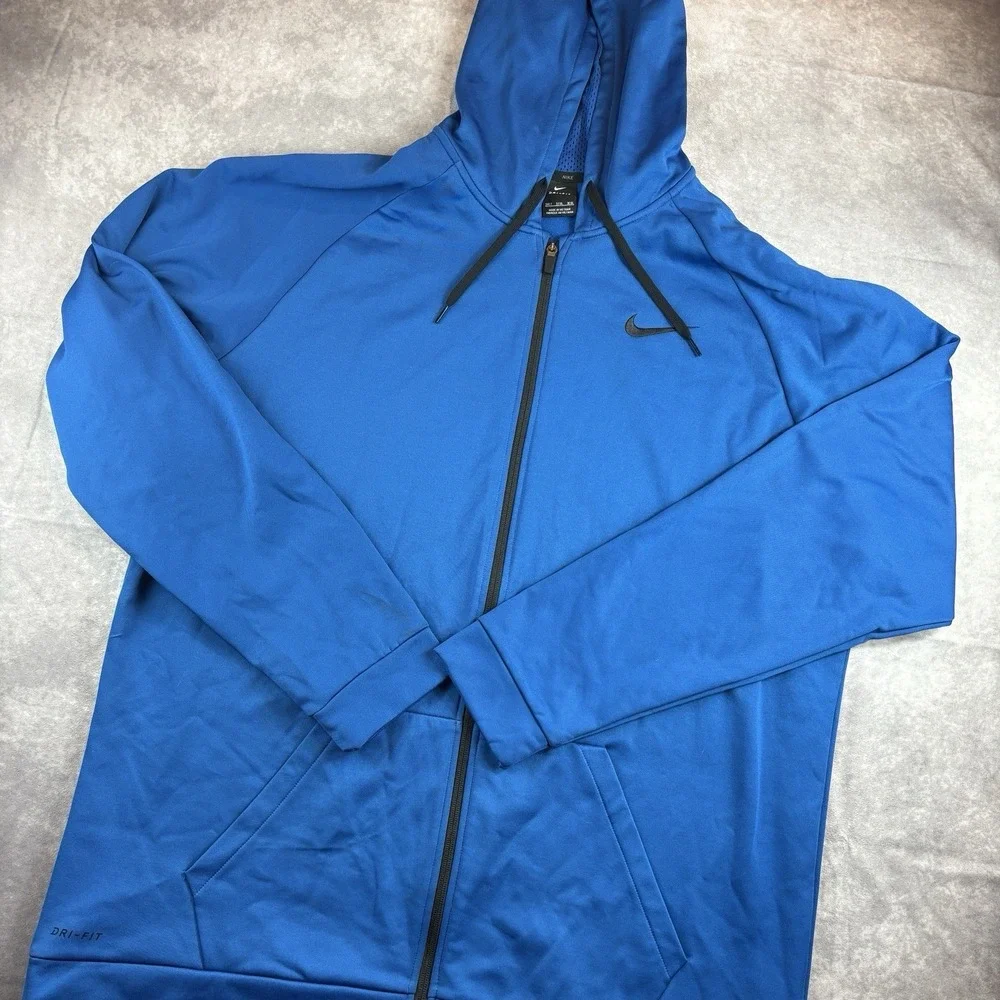 Nike Hoodie Mens 3XLT Tall Blue Athletic Active Gym Preppy Dri Fit Workout